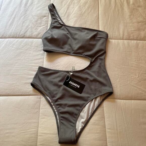 Blue One Piece Swimsuit with cutouts- Size Small - Picture 1 of 5
